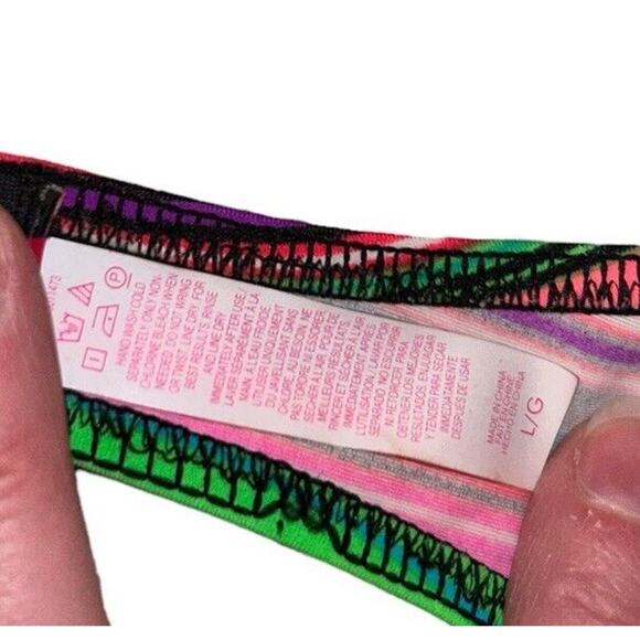 Victorias Secret Swimsuit Bikini Top Large Striped Swim Bathing Suit Strapless - Picture 4 of 7